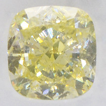 Cushion Shape Diamond Fancy Yellow Color Loose 1.03 Carat SI1 IGI Certificate - £1,691.25 GBP