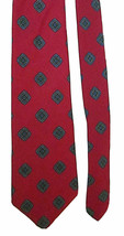 Men&#39;s Vintage &quot;PEACOCKS&quot; Tie Red Rep. Pattern 100% Italian Silk Made in USA - £7.84 GBP