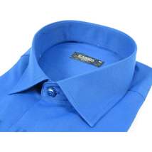 Men's Shirt By CASILA Turkey Cotton Blend Long Sleeves 502000-04 Solid Royal image 6