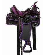 Purple Synthetic Western Horse Saddle Size 12&quot; To 18&quot; Inch With Set - $265.00+