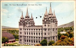 The Great Mormon Temple Salt Lake City Utah  Vintage Postcard (C11) - $7.47