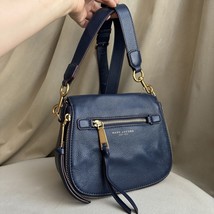 MARC JACOBS Navy Blue Leather RECRUIT NOMAD Crossbody Shoulder Bag SADDLE - $3,059.26 MXN