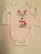 Christmas Size 9 mo outfit bodysuit reindeer Just One You glitter white 1 pc New - £6.38 GBP