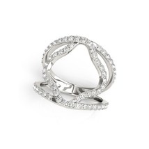 Ladies 14K white gold Dual Band Floral Motif Diamond ring - £1,955.87 GBP