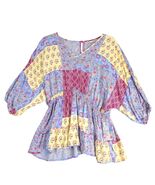 Cato Floral Patchwork Rayon Peasant Blouse Top Women's 2X Plus Dolman Sl... - €21,31 EUR