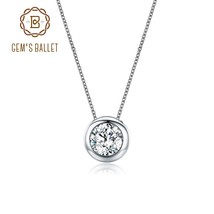 GEM&#39;S BALLET Classic 0.5Ct Round Cut 5mm EF Color Moissanite 925 Sterling Silver - £62.16 GBP