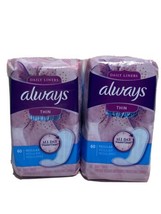 Always Thin 60 Regular All Day Fresh N Clean Daily Liners 2 pack - $16.62