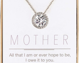 Mother&#39;s Day Gifts for Mom Her Women - Solitaire Halo Necklace in Gold, ... - $42.15