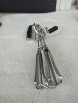 Vintage Stainless Steel Hand Crank Mixer Egg Beater 10-Inches Long 1960s - $17.82