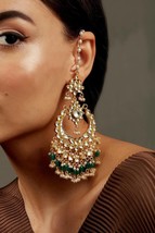 VeroniQ Trends-Indian Long Chandbali Earring&#39;s in Handmade Kundan - £118.51 GBP