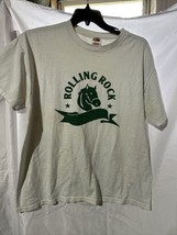 Rolling Rock Beer T Shirt Logo Vintage Men&#39;s White XL - £27.29 GBP