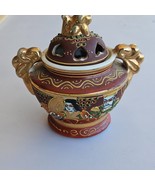Satsuma Moriage Lidded Handled Foo Dog Incense Burner Gold Gilt Vintage - €12,70 EUR