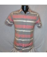 Men&#39;s Shirt Holton Button Up Shirt for Men Gray Pink Medium - £7.47 GBP