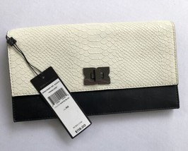 nwt bcbg Penelope Blocked Clutch in White &amp; Black blocked purse - £20.01 GBP