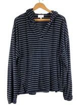 Soma Weekend Hoodie Sweatshirt XL Blue White Stripe INSANELY SOFT Comfy Lounge - £29.74 GBP