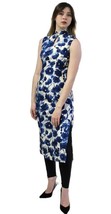 Vtg 1950s Qipao Cheongsam Dress Blue Watercolor  Asian Wiggle Silk Sz S Cocktail - $178.20