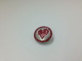 Jewel La La Rhinestone Snap Red Heart Charm #ER33852 - £6.15 GBP