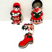 Vintage Handmade Fabric Stuffed Christmas Ornaments Drummer Caroler Stocking 3 - £12.52 GBP