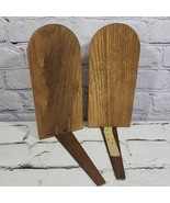 Handmade Wooden BookEnds Rustic Vintage Set of 2 - $19.79