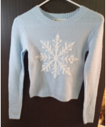 No Boundaries Women’s Crew Neck Sweater Blue Snowflake Size XXS - €10,23 EUR