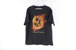 Vintage Mens Large Faded 2012 The Hunger Games Spell Out Movie Promo T-Shirt - £38.73 GBP