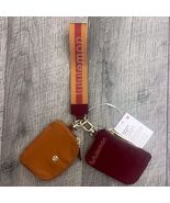 Lululemon Dual Pouch Wristlet Maroon Burnt Orange Gold LU9B02S NWT - $59.39