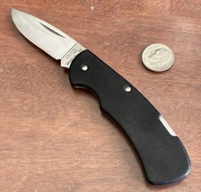 VINTAGE ZIPPO Black Stainless Steel 2&quot; FOLDING POCKET KNIFE - $16.82