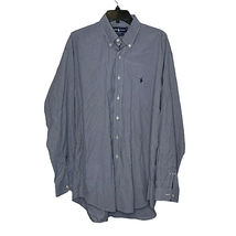 Polo Ralph Lauren Mens Blake Shirt Size Large Navy BLue White Check 100%... - £16.02 GBP