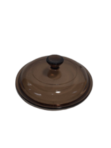 Pyrex V-1-C Corning Brown Amber Glass Replacement Lid 6.25&quot; 5-7/8&quot; - £4.14 GBP