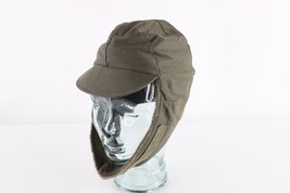 Vtg 70s Vietnam German Military Distressed Winter OD Ear Flap Field Cap Hat 56 - £35.15 GBP