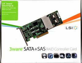 LSI 3WARE SAS 9750-4I PCIE 6GB/S SATA+SAS RAID CONTROLLER KIT LSI00215 -... - $49.48