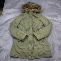 Hollister Jacket Womens M Green Casual Leisure Windproof Cotton Hoodie Parka - £31.05 GBP