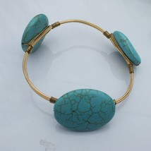 Bangle Bracelet with Pretty Green Color Accents - £4.63 GBP