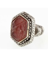 Hand-Chased Afghan Silver and Brass Vintage Carnelian Intaglio Ring afgh... - €2.388,24 EUR