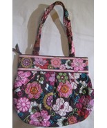 Vera Bradley Pink Morgan Flower Double Strap Shoulder Small Bag Purse Mod Zipper - $15.33