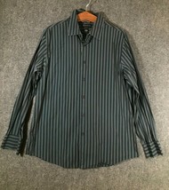 INC Button Up Shirt XL Long Sleeve Striped Regular Fit Casual Mens 100% ... - $13.88