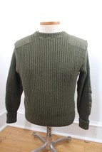 Vtg Polar Wear Mitts Nitts 40 Drab Olive Green Military Wool Rib Sweater USA - £25.73 GBP