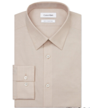 Calvin Klein Men&#39;s Slim-Fit Stretch Flex Shirt Taupe 15  34/35 NWT - £14.78 GBP