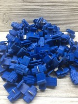 100 Pcs Blue Cable Connectors Quick Splice 18-14AWG Lock Wire Terminals ... - £4.74 GBP