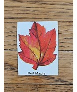 Postal Seal &quot;Red Maple&quot; Leaf Used Cutout Vintage Fall Autumn - $18.70 MXN