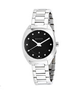 Gucci YA142503 Black Dial Stainless Steel Strap Ladies Watch - £570.09 GBP
