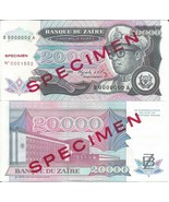 Zaire Bank Note 20,000 Zaires P-39 (circa 1991) Uncirculated (Speciman)~... - £63.16 GBP