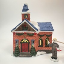 Vintage Christmas Village Church &amp; Preacher Winter Valley Cottages Light... - £11.62 GBP