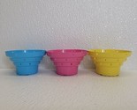 Set of 3 IKEA Tealight Candle Holders 802.360.42 Metal Blue Pink Yellow HTF - £17.35 GBP