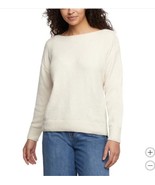 Orvis Womens Sweater Ivory Chenille Boatneck Long Sleeves Textured Polye... - $66.26 CAD