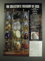 1991 The Franklin Mint Collector's Treasury of Eggs Ad - $18.49