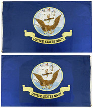 Us United States Navy Ship Woven Poly Nylon Double Sided 3X5 3&#39;X5&#39; Flag Banner - £30.25 GBP