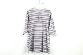 Vintage 90s Levis Mens Size Medium Striped Color Block Henley T-Shirt Gray USA - £30.97 GBP