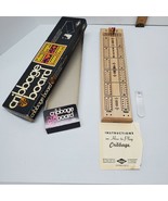 VINTAGE 1968 E.S. LOWE WOODEN CRIBBAGE BOARD IN Box WITH INSTRUCTIONS - £15.21 GBP