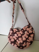 Floral Fabric Cross Body Purse Bag Hypernoodle Brown Pink - £23.55 GBP